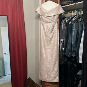 Off shoulders mother of bride or second wedding dress.